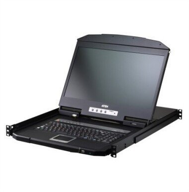 Konsola KVM Aten ATEN CL3708NX CH – 8-portowa konsola KVM z interfejsem USB i HDMI, z jednym szyną zasilającą, ekranem panoramicznym LCD, układ C 14.01.7607