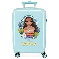 Walizki - Disney Vaiana walizka kabinowa niebieska 38 x 55 x 20 cm sztywne ABS kombinowane zamknięcie boczne 34 l 2 kg 4 podwójne koła - miniaturka - grafika 1