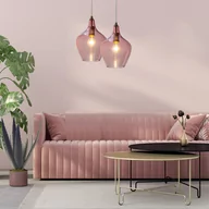 Lampy sufitowe - Nino Leuchten Lampa wisząca Paso ze szkła, 1-punktowa, różowa - miniaturka - grafika 1