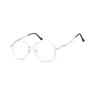 Okulary korekcyjne, oprawki, szkła - Okulary oprawki Pilotki zerówki metalowe korekcyjne 932E złote - miniaturka - grafika 1