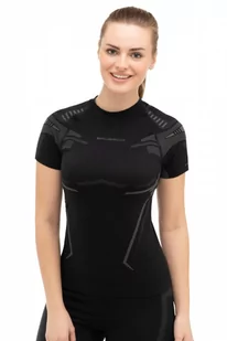Koszulka termoaktywna damska Brubeck Dry SS13690 czarny/grafit - Koszulki sportowe damskie - miniaturka - grafika 1