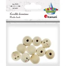Hasta Koraliki drewniane okrągłe z twarzą 10 szt. - Decoupage - miniaturka - grafika 1