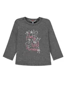 Bluzki damskie - Bluzka dziewczęca z długim rękawem, ciemnoszara, Kanz - miniaturka - grafika 1