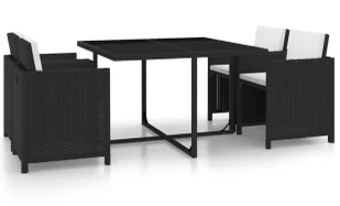 Elior Czarny 5-częściowy zestaw nowoczesnych mebli ogrodowych T5-S42 - Meble ogrodowe Elior Czarny 5-częściowy zestaw nowoczesnych mebli ogrodowych T5-S42 - Meble ogrodowe - miniaturka - grafika 1