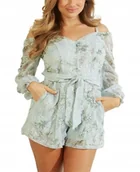 Kombinezony - Guess Kombinezon Damski z Wiązaniem Odkryte Ramiona Koronka S Gxa - GUESS - miniaturka - grafika 1