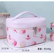 Kosmetyczki, organizery i kuferki - Kosmetyczka rozkładana brzoskwinie kuferek KS72 - miniaturka - grafika 1