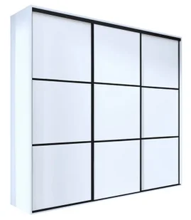 Szafa przesuwna biała + czarne szprosy R0-F77 - Szafy Szafa przesuwna biała + czarne szprosy R0-F77 - Szafy - miniaturka - grafika 1