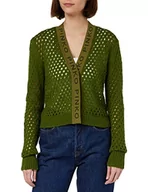 Swetry damskie - Pinko Damski kardigan Milva Mesh, mieszany sweter Alpa, Se0_Green/V.Military, M - miniaturka - grafika 1