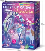 Zabawki kreatywne - 4M 4M KidzMaker DIY set Holographic Light Up Origami Unicorn - miniaturka - grafika 1