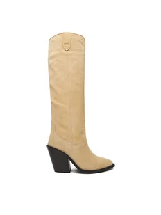 Badura Kowbojki EO-BRAYLE-01 Beżowy - Kozaki damskie - miniaturka - grafika 1