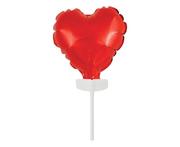 Balony i akcesoria - Godan Balon foliowy Serce na patyczku 8 cm czerwone - miniaturka - grafika 1