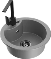 Zlewozmywaki z baterią - Mexen Diego zlewozmywak granitowy 1-komorowy z baterią kuchenną Rita, szary - 6512-71-670300-70-B - miniaturka - grafika 1