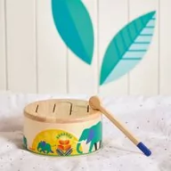 Instrumenty muzyczne dla dzieci - Drewniany bębenek Gioia 18 m+ Janod - miniaturka - grafika 1