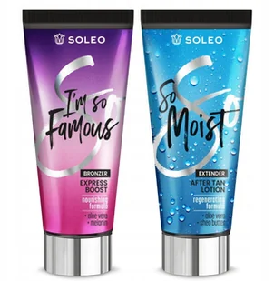 SOLEO I'M SO FAMOUS 150ml BRONZER DO OPALANIA + BALSAM PO OPALANIU 1 - Balsamy i kremy do opalania - miniaturka - grafika 1