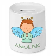 Skarbonki - SKARBONKA DLA DZIECI ANIOŁEK PREZENT z Nadrukiem ze Zdjęciem - miniaturka - grafika 1
