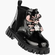 Botki damskie - Trzewiki Dziecięce Botki Ekoskóra Zimowe Ocieplane Czarne Apawwa N5050P Czarny 22 - miniaturka - grafika 1