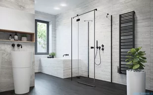Radaway Essenza Black Kdj+S kabina 80x80x80cm lewa szkło przejrzyste 1384051-01-01/1385021-54-01L/1384051-01-01 - Kabiny prysznicowe - miniaturka - grafika 4
