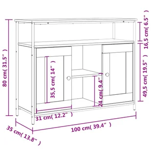 Szafka, szary dąb sonoma, 100x35x80 cm, materiał drewnopochodny Lumarko! - Szafki do salonu Szafka, szary dąb sonoma, 100x35x80 cm, materiał drewnopochodny Lumarko! - Szafki do salonu - miniaturka - grafika 12