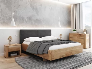 Outlet - Łóżko dębowe 180x200cm tapicerowane Monza Grafitowe Inari 95 - Dom i wnętrze OUTLET Outlet - Łóżko dębowe 180x200cm tapicerowane Monza Grafitowe Inari 95 - Dom i wnętrze OUTLET - miniaturka - grafika 1