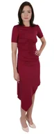 Sukienki - Asymetryczna, bordowa sukienka John Zack S - miniaturka - grafika 1
