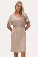 Bielizna nocna - Bambusowa koszula nocna damska GINEVRA XL Beżowy - miniaturka - grafika 1