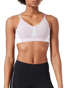 Nike Damski biustonosz sportowy Indy Pro Cln Bra Plum Chalk/White/Metallic Sil m - Biustonosze - miniaturka - grafika 1