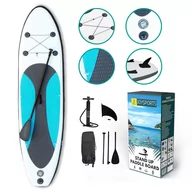 Materace dmuchane i koła do pływania - Joysports Deska SUP Stand Up Paddle 300cm niebiesko-szara PDB-40001 - miniaturka - grafika 1