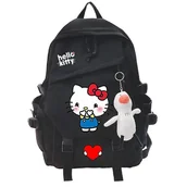 Plecaki - Kawaii Hello Kitty Plecaki Tornistry dla nastolatków Travedl Plecak damski Torby anime dla dziewczynek Portfolio Mochila To School-u KT Bags black 1 - miniaturka - grafika 1