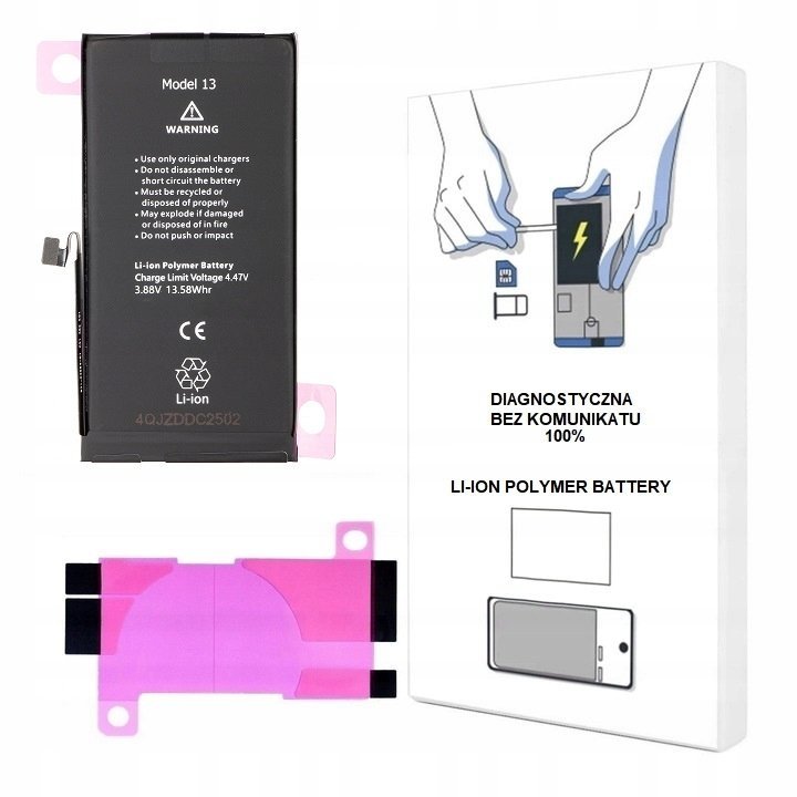 BATERIA DO iPHONE 13 3240 mAh DIAGNOSTYCZNA BEZ KOMUNIKATU ŚWIEŻA 100%