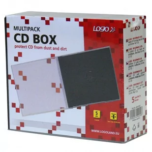 Box na 1 szt. CD, przezroczysty, czarny tray, Logo, 10,4 mm, 5-pack - Pudełka i akcesoria na płyty CD - miniaturka - grafika 1