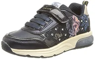 Buty dla dziewczynek - Geox Dziewczęce J Spaceclub Girl D sneakersy, Navy Platinum, 28 EU - miniaturka - grafika 1