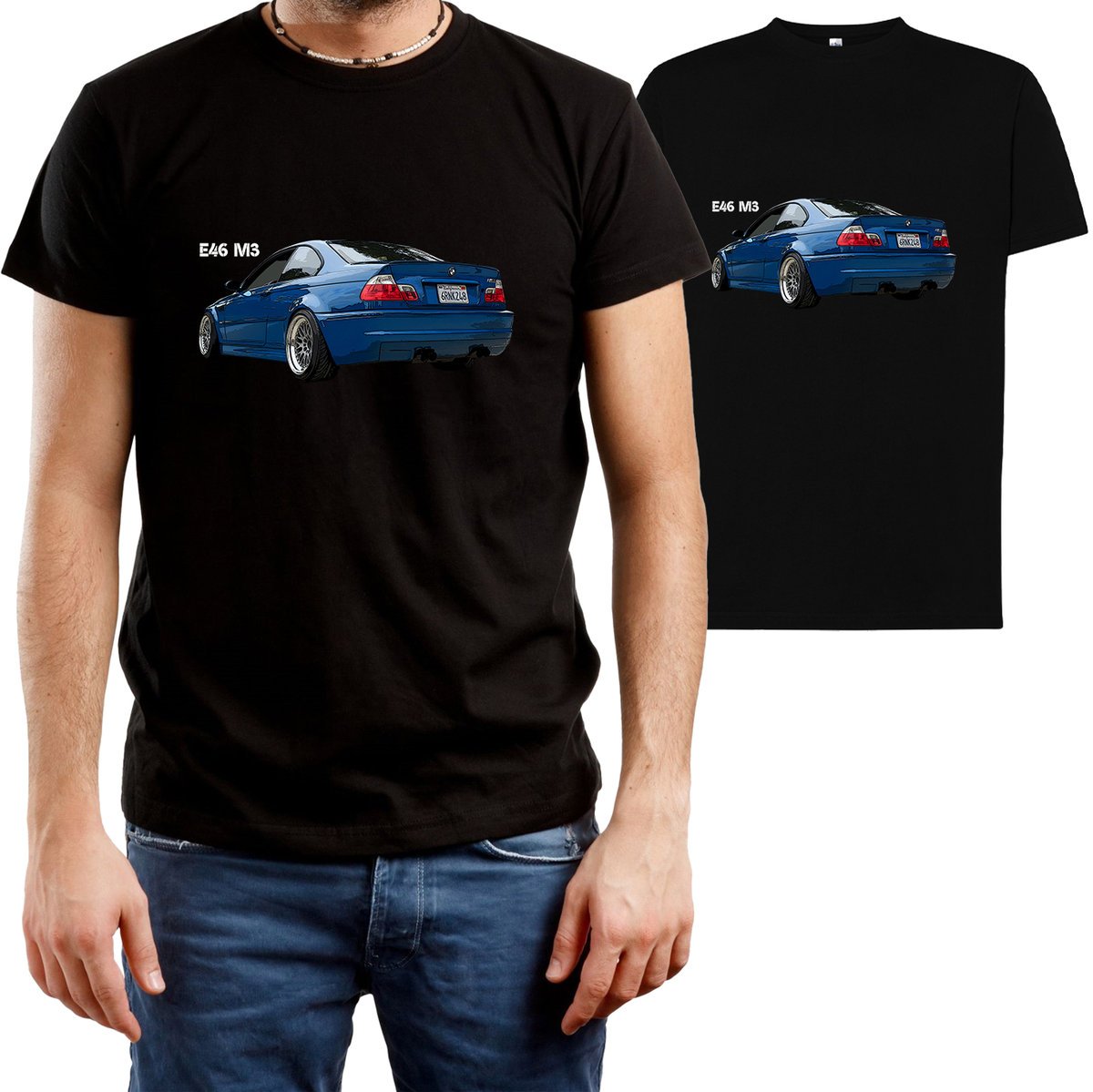 T-SHIRT MĘSKI BMW DLA FANA E46 M3 M POWER Z NADRUKIEM KOSZULKA R-3XL A505