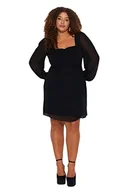 Sukienki - Trendyol Sukienka plus size, czarna, rozmiar 46, Czarny, 44-Plus - miniaturka - grafika 1