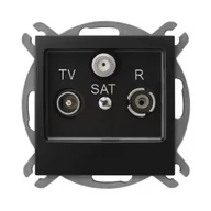 Gniazdka elektryczne - Ospel IMPRESJA Gniazdo RTV-SAT końcowe czarny metalik GPA-YS/m/33 GPA-YS/m/33 - miniaturka - grafika 1