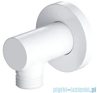 Baterie umywalkowe - Omnires przyłącze kątowe mosiężne biały mat S008WM - miniaturka - grafika 1