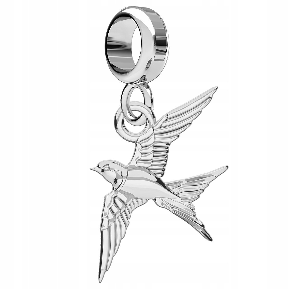 Charms Srebrny z Ptaszkiem Jaskółką Zwierzę Ptak Jaskółeczka SREBRO 925
