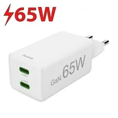 Ładowarki do telefonów - Ładowarka sieciowa HAMA Mini 65W GAN PD QC Biały - miniaturka - grafika 1