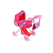 Akcesoria dla lalek - Wózek dla lalek gondola głęboki + torebka - Lena - miniaturka - grafika 1