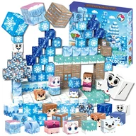 Klocki - Klocki Magnetyczne 3D Kostki Konstrukcyjne Piksele Bloczki Kosteczki Zestaw Kreatywnych Klocków Budowlanych 100 el. XXL ZIMOWY ŚWIAT Magnetic Blocks - miniaturka - grafika 1