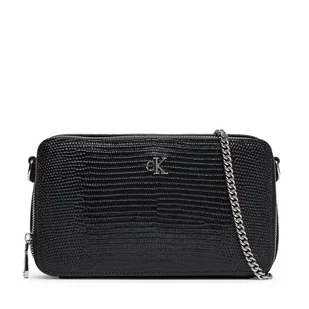 Torebka Calvin Klein Lizard Embossed Lthr Mini Wallet LV04F1071G Czarny - Torebki damskie - miniaturka - grafika 1