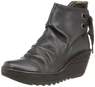 Fly London Damskie kozaki z krótką cholewką YAMA, czarny - Czarny Black 033-37 eu - Kozaki damskie - miniaturka - grafika 1
