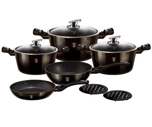 Berlinger Haus ZESTAW GARNKÓW 13 ELE METALLIC SHINY BLACK BH-6615 BH-6615 - Zestawy garnków i patelni - miniaturka - grafika 2