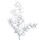 Sztuczne kwiaty - [680278] Gałązka brokatowa asparagus srebrna - miniaturka - grafika 1