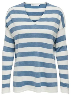 ONLY Sweter w kolorze biało-niebieskim - Swetry damskie - miniaturka - grafika 1