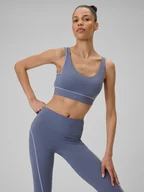Bielizna sportowa damska - 4F Biustonosz do jogi z niskim wsparciem damski - niebieski XS - miniaturka - grafika 1
