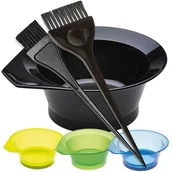 Pozostałe akcesoria fryzjerskie - Efalock - zestaw do farbowania włosów pędzelek szeroki i wąski, miseczka - miniaturka - grafika 1