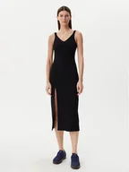 Sukienki - Lacoste Sukienka dzianinowa EF9270 Czarny Slim Fit - miniaturka - grafika 1