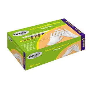 Grosik GR Rękawiczki LATEKSOWE ROZMIAR M 100SZT (ZZA315900) - Rękawiczki jednorazowe - miniaturka - grafika 3