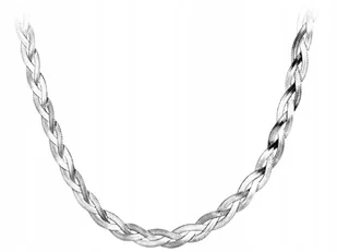 Srebrny naszyjnik błyszcząca srebrzona potrójna żmijka przeplatany snake - Naszyjniki - miniaturka - grafika 1