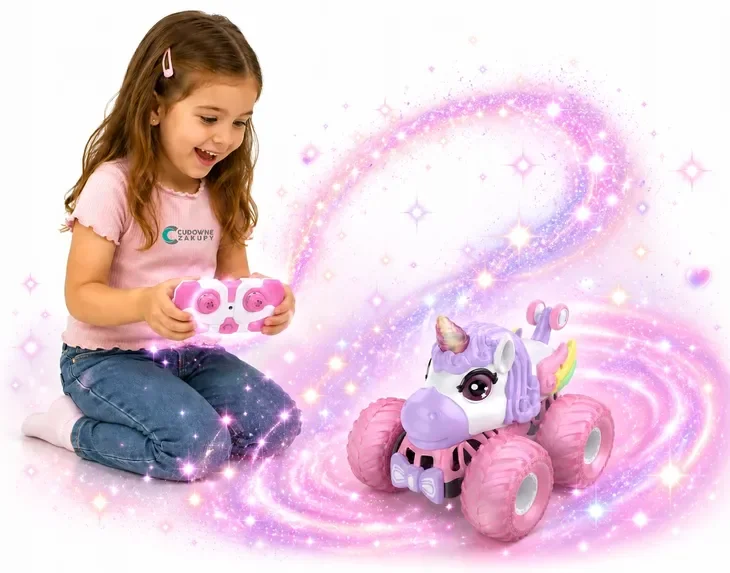 Samochód Zdalnie Sterowany Pilot Unicorn Jednorożec Różowy 4x4 Rc Świecący